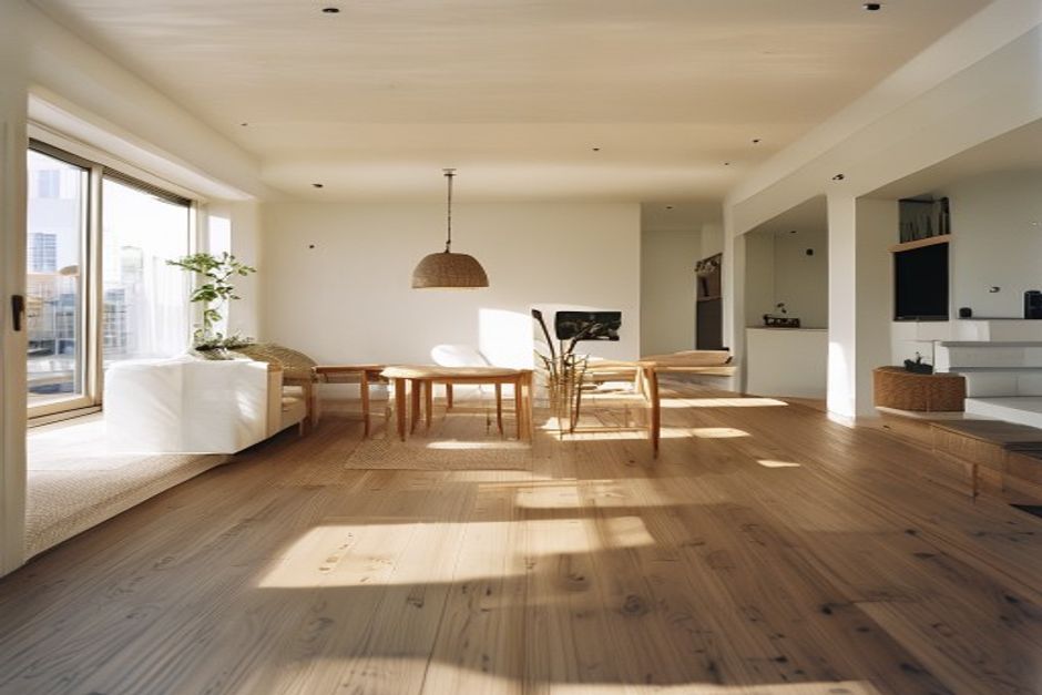 Freshly painted interior living space with warm tones